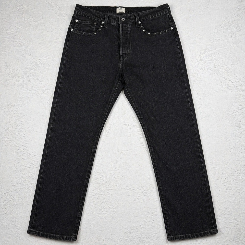 Levi's 501 Original Studded Jeans Black Y2K Alt Punk Grunge Straight Leg W31 L30 - Picture 1 of 9